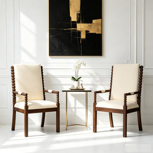 Set of 2 Rubber Wood Dining Chairs