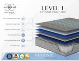 Restonic comfort care 13' hybrid mattress, individual pocketed coil mattress , firm comfort