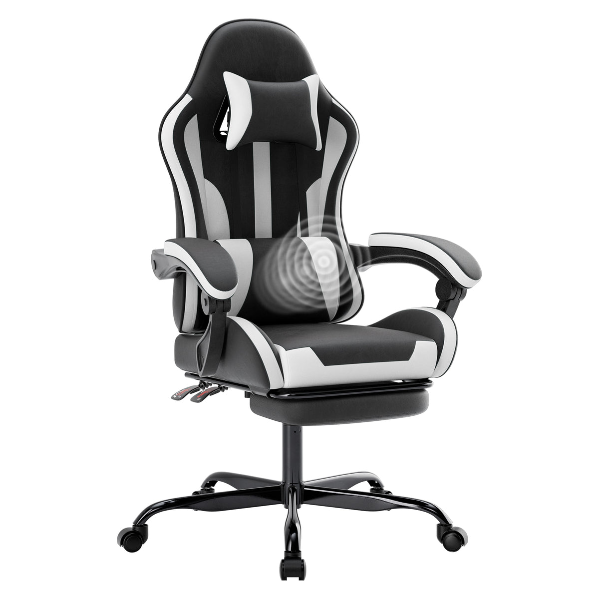 Ergonomic Gaming Chair with Footrest and Lumbar Support