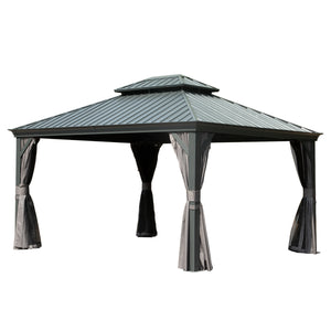 10' x 14' Hardtop Gazebo with Galvanized Steel Double Roof
