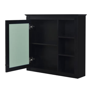 Bathroom Vanity With Top Sink, 2 Doors And 3 Drawers, Freestanding Set With Mirror Cabinet