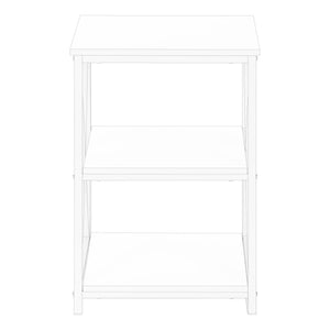3 Tier Accent Table, Side Marble Look Contemporary & Modern