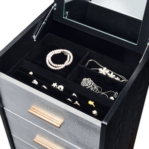 Myles - Jewelry Armoire - Black / Silver / Gold - Best Buy Furniture