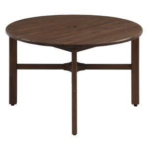 5 Piece Round Patio Table & Cushioned Armrest Chairs, Outdoor Dining Set With Umbrella Hole
