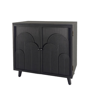 2 Door Accent Cabinet Storage Cabinet With Adjustable Shelf - Black