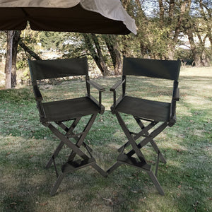 Casual Home Director's Chair, Foldable Style, Suitable For Adults (Set of 2) - Black