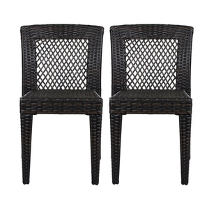 7 Piece Outdoor Dining Set With Table And 6 Chairs - Brown Multi