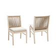Cordoba - Dining Chair (Set of 2) With Acacia Wood Frame And Water Repellent Fabric - Beige / Yellow - Best Buy Furniture