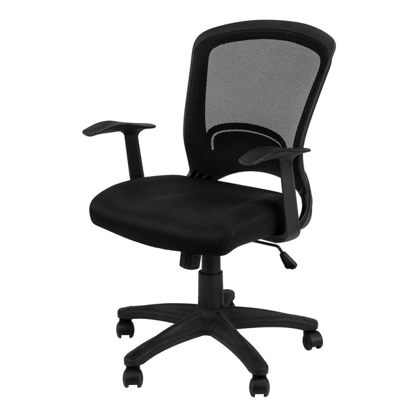 Office Chair, Adjustable Height, Swivel, Ergonomic, Armrests, Mesh - Black - Best Buy Furniture