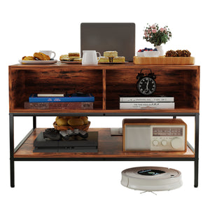 Flip-Top Coffee Table With Storage Lift-Top Design With Hidden Compartment - Black