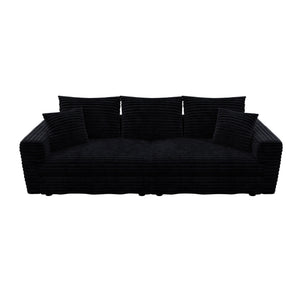 Deep Seat Convertible Sofa With Soft Pillows And Ottomans