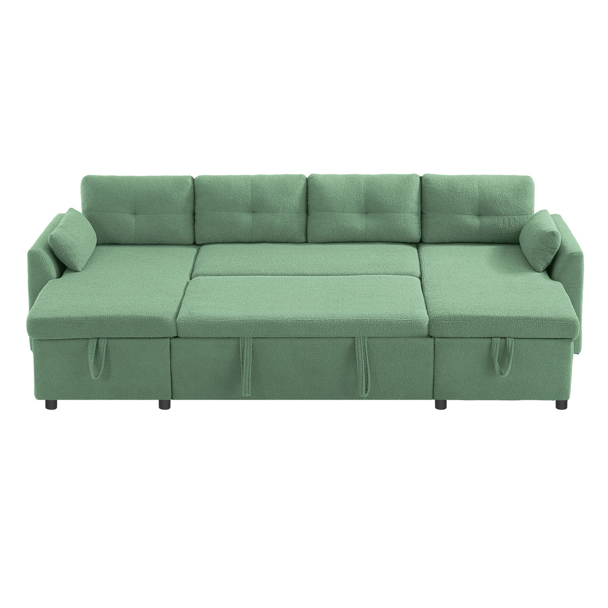 U-Shaped Sectional Sofa Bed With Storage And USB Ports