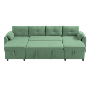 U-Shaped Sectional Sofa Bed With Storage And USB Ports