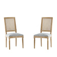 French Country Dining Chair With Rectangular Cane Backrest And Smooth Upholstered Seating - Best Buy Furniture