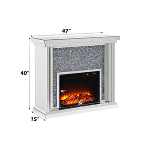 Noralie Mirrored & Faux Diamonds Fireplace