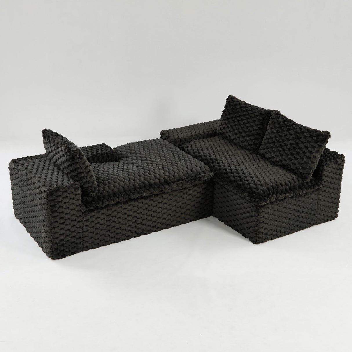 Modular Sofa, Convertible Twin Seat With Chaise Lounge