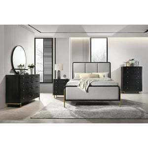 Anser - 5 Drawer Chest, Bedroom Storage Furniture - Black