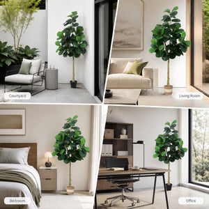 Artificial Fiddle Leaf Fig Tree 5.5FT with Planter