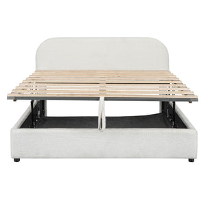 Upholstered Platform Bed With Hydraulic Storage System