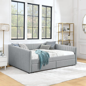 Upholstered Queen Daybed With 2 Drawers