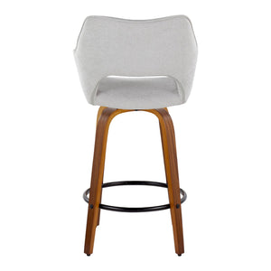 Mustang - Contemporary Fixed Height Counter Stool With Swivel With Round Footrest (Set of 2)