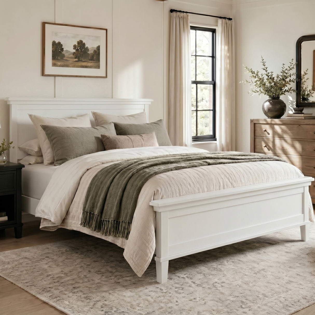 Mid-Century Modern Wood Platform Bed