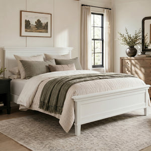 Mid-Century Modern Wood Platform Bed