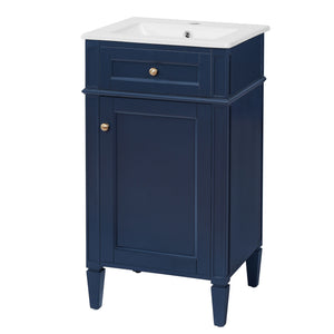 French Style Bathroom Vanity With Sink, Soft-Closing Door, Adjustable Shelf, Rectangular Design