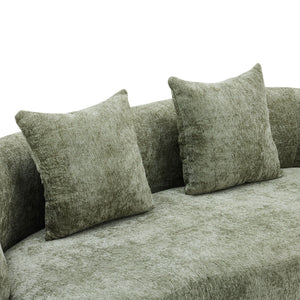 Curved Loveseat Sofa With Round Armrest