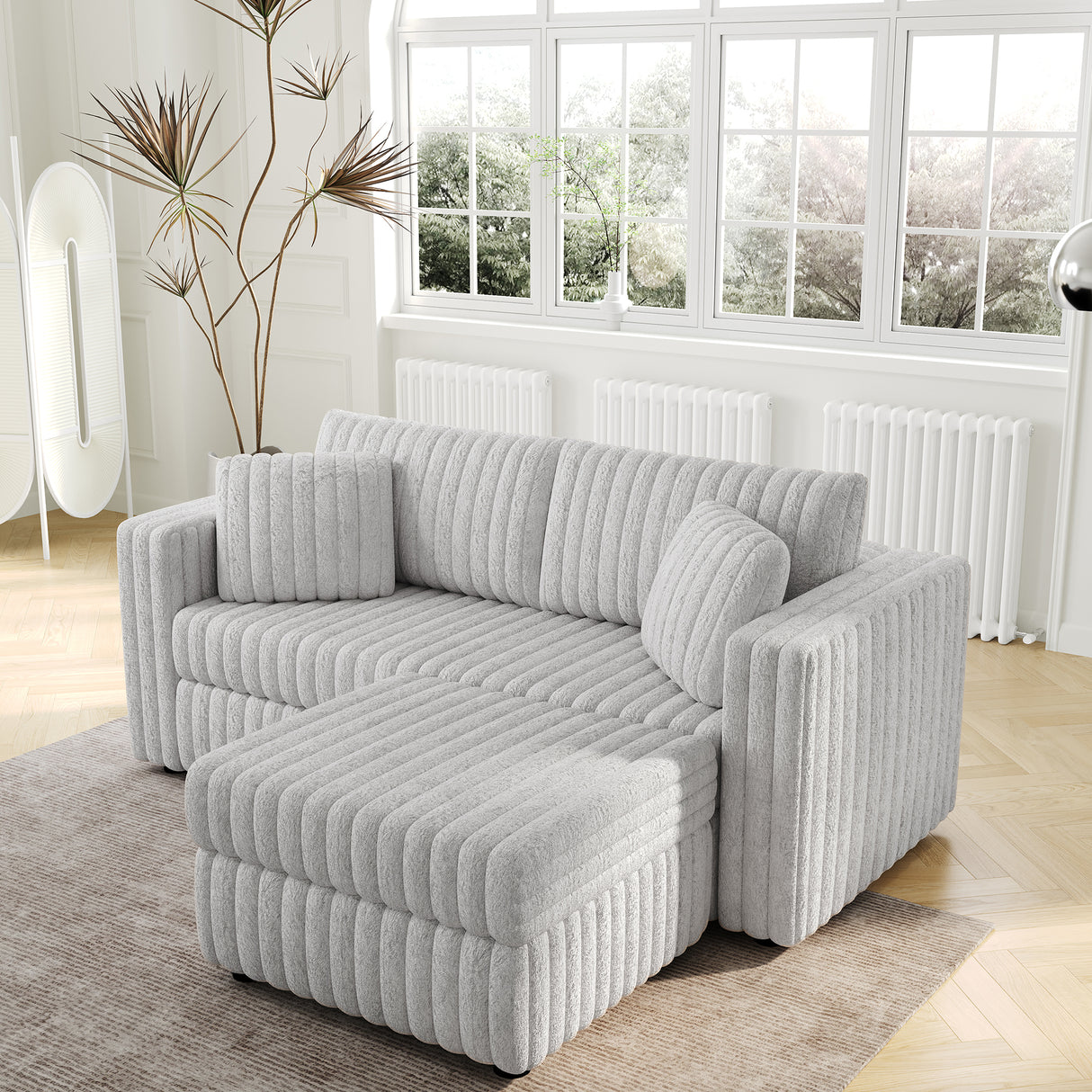 75.6" Soft Modular 2-Person Sofa with Hydraulic Lift