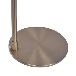 Serene - Floor Lamp With Rotary Switch Base Linen Shade - Brushed Nickel / White
