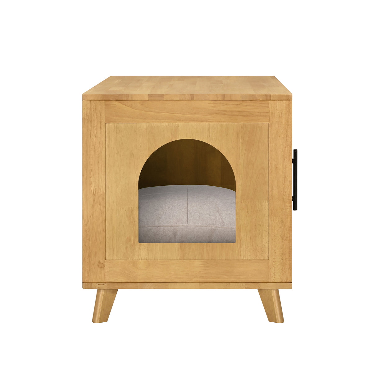 Myra Indoor Premium Rubber Wood Cat Cabinet with Plush Cushion