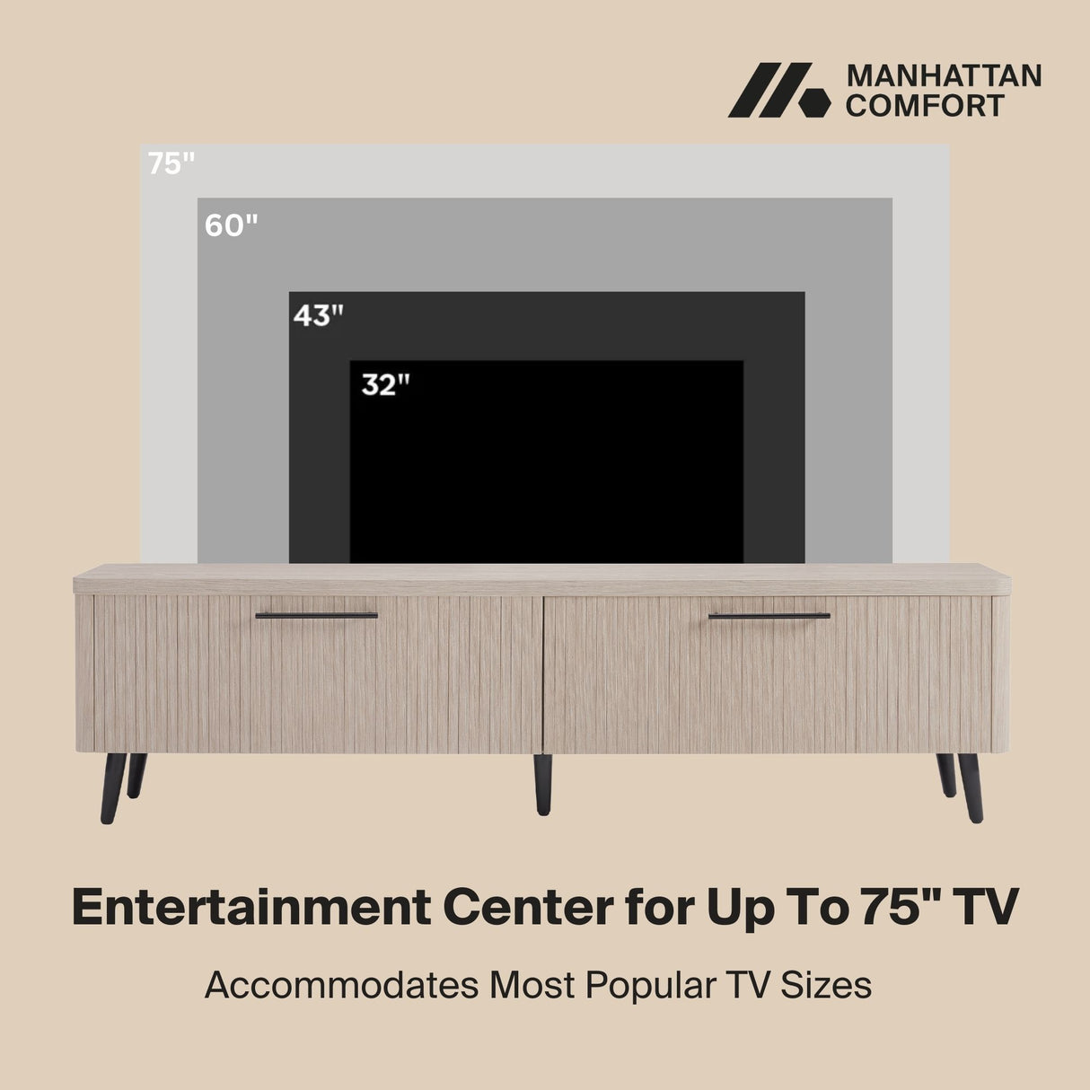 Jodie - Fluted TV Stand - Oak