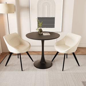 Round Dining Table Set With Tulip Design And 2 Chairs