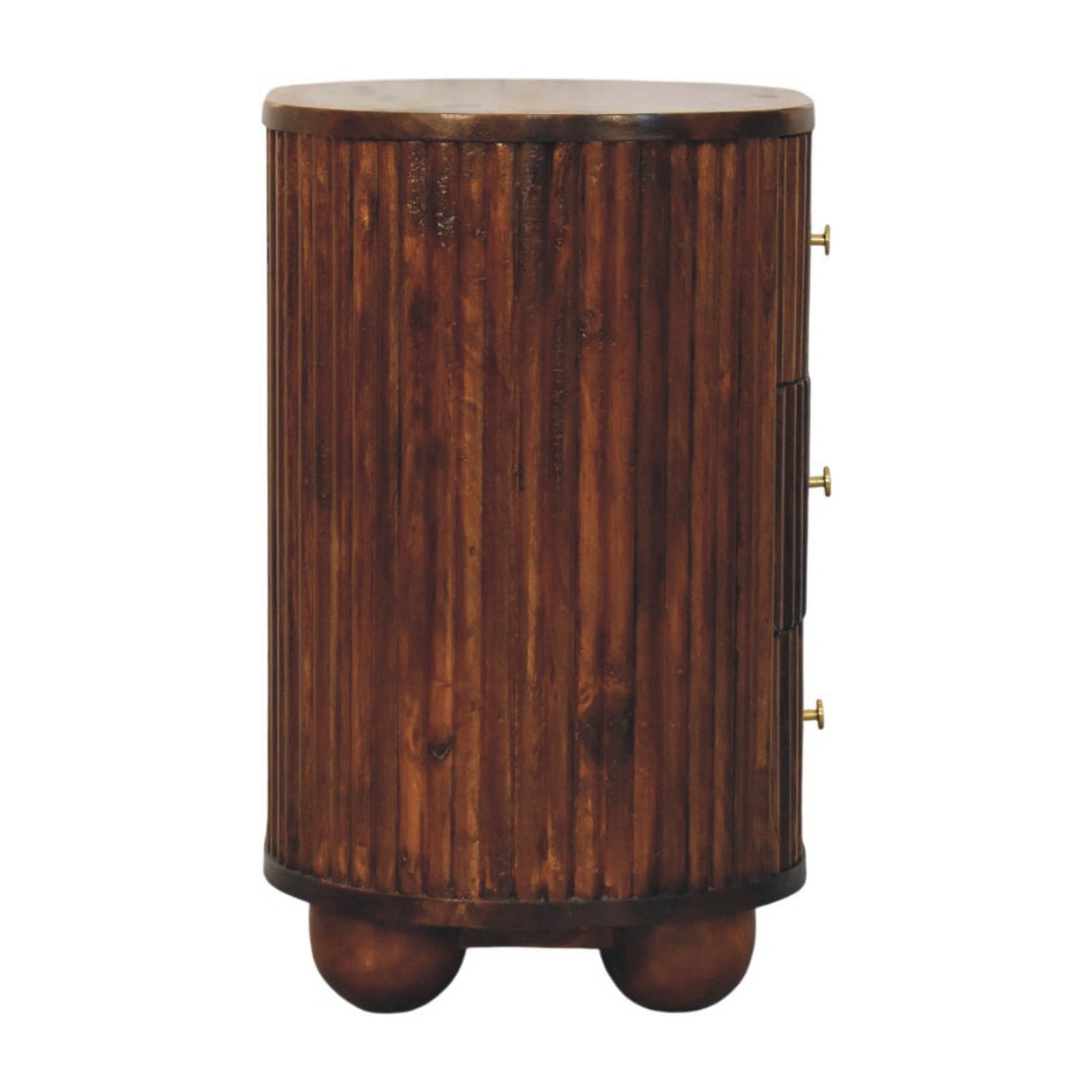 Solid Wood Curved Fluted Bedside Chest