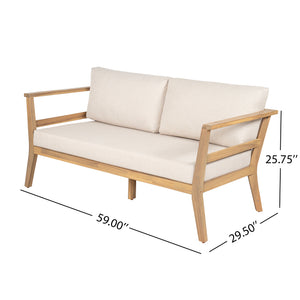 Acacia Outdoor Loveseat & Coffee Table for Patio