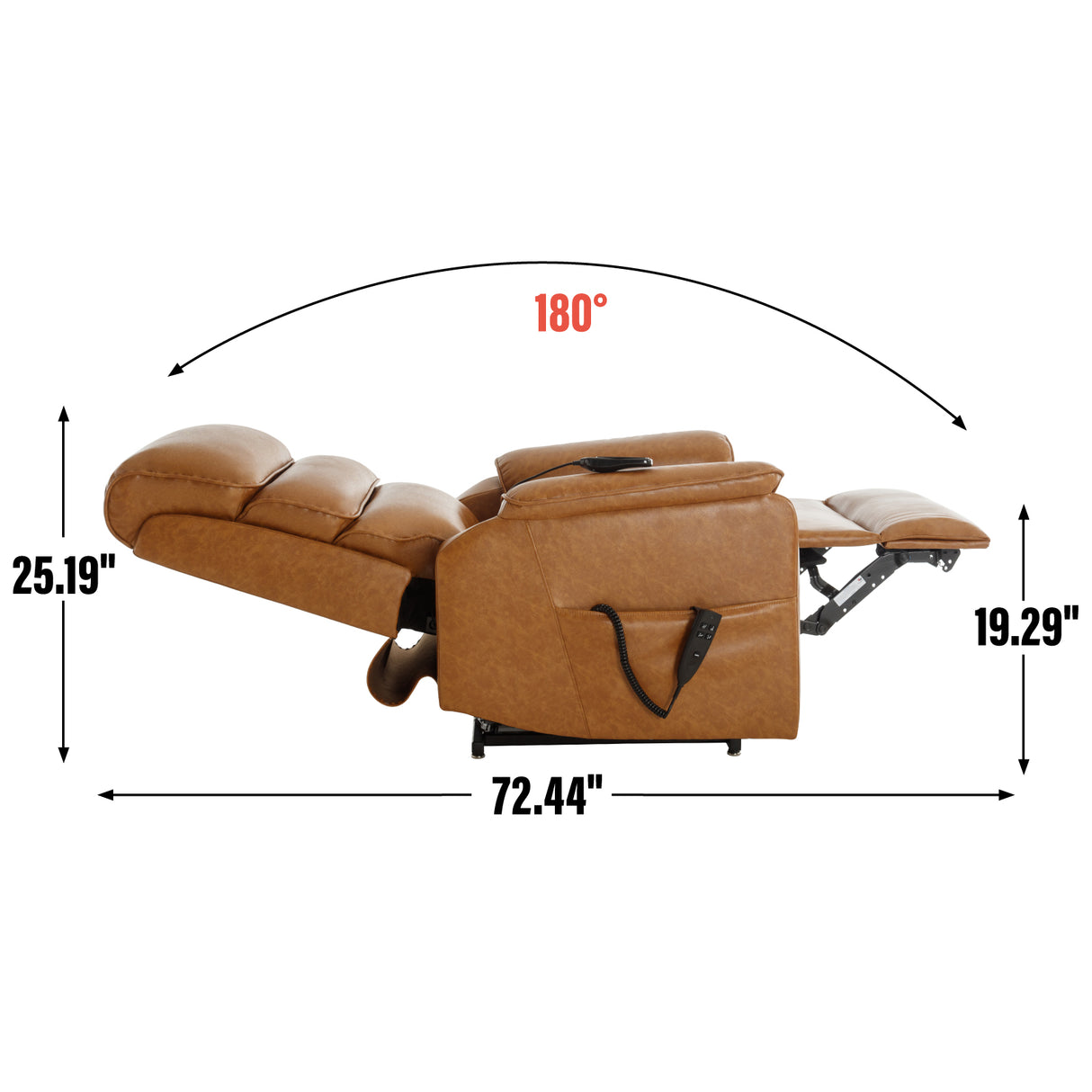 Brown Leatheraire Dual Motor Power Lift Recliner Chair