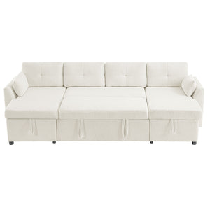 U-Shaped Sectional Sofa Bed With Storage And USB Ports