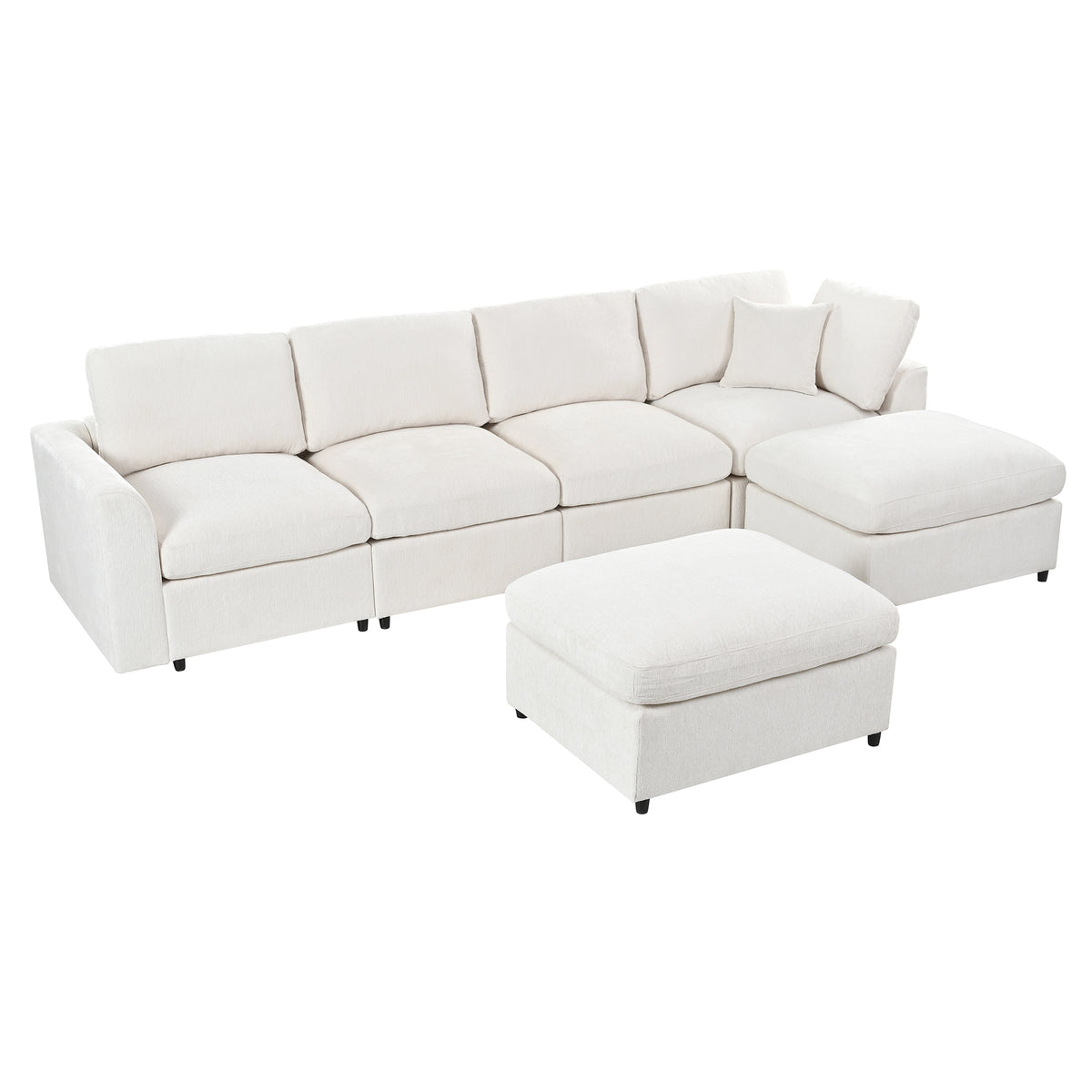 U-Style 130.3" 6-Seater Modular Sectional Sofa
