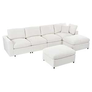 U-Style 130.3" 6-Seater Modular Sectional Sofa