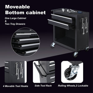 8-Drawer Rolling Tool Storage Cabinet with Detachable Top