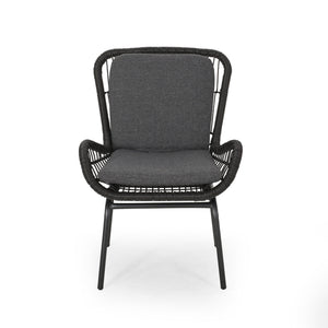 Outdoor Wicker Club Chair With Cushions (Set of 2)