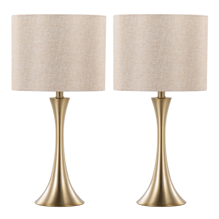 Contemporary & Modern Table Lamp Set with 3-Way Switch – Gold, Black, or Pearl Silver