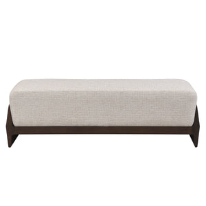 Rubber Solid Wood Bench with Thick Soft Cushions