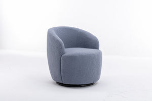 Teddy Fabric Swivel Accent Armchair Barrel Chair With Powder Coating Metal Ring
