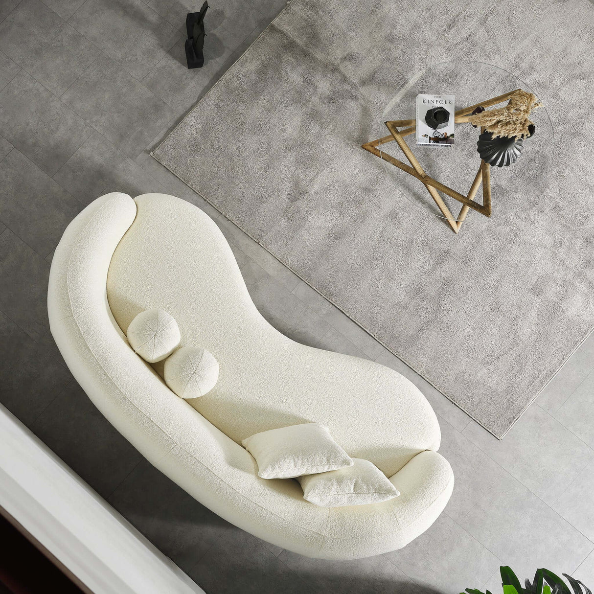Drake - Japandi Style Curvy Boucle Sofa