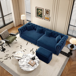 Chesterfield 3-in-1 Pull-Out Sofa Bed, Convertible Sleeper Sofa