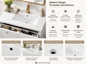 36 Inch Elegant Modern Bathroom Vanity with Sink