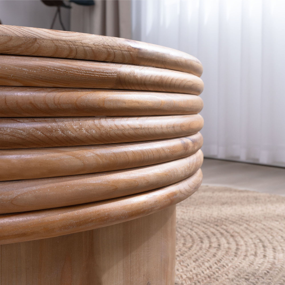 Round Wooden Coffee Table With Hidden Storage, Modern Rustic Centerpiece For Living Room - Multi / Natural / Rustic