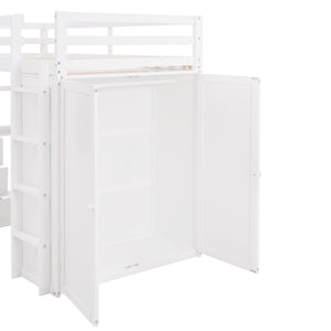 Loft Bed With Drawers, Desk, And Wardrobe